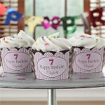 Table centerpiece of cupcakes